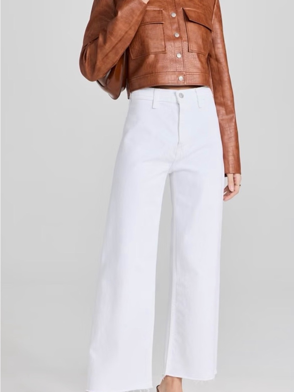 Pistola Penny High-Rise Wide Leg Crop Jeans in White